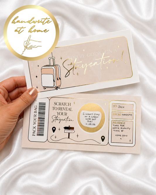 Staycation Surprise Gift Reveal | Personalise at Home Scratch card