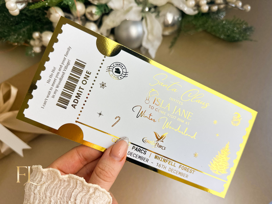 Winter Wonderland Center Parcs Visit Santa Foiled Gift Ticket