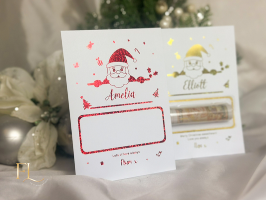 Design 2: Personalised Foil Money Reveal Pouch - Luxury Christmas Cash Gift Wallet