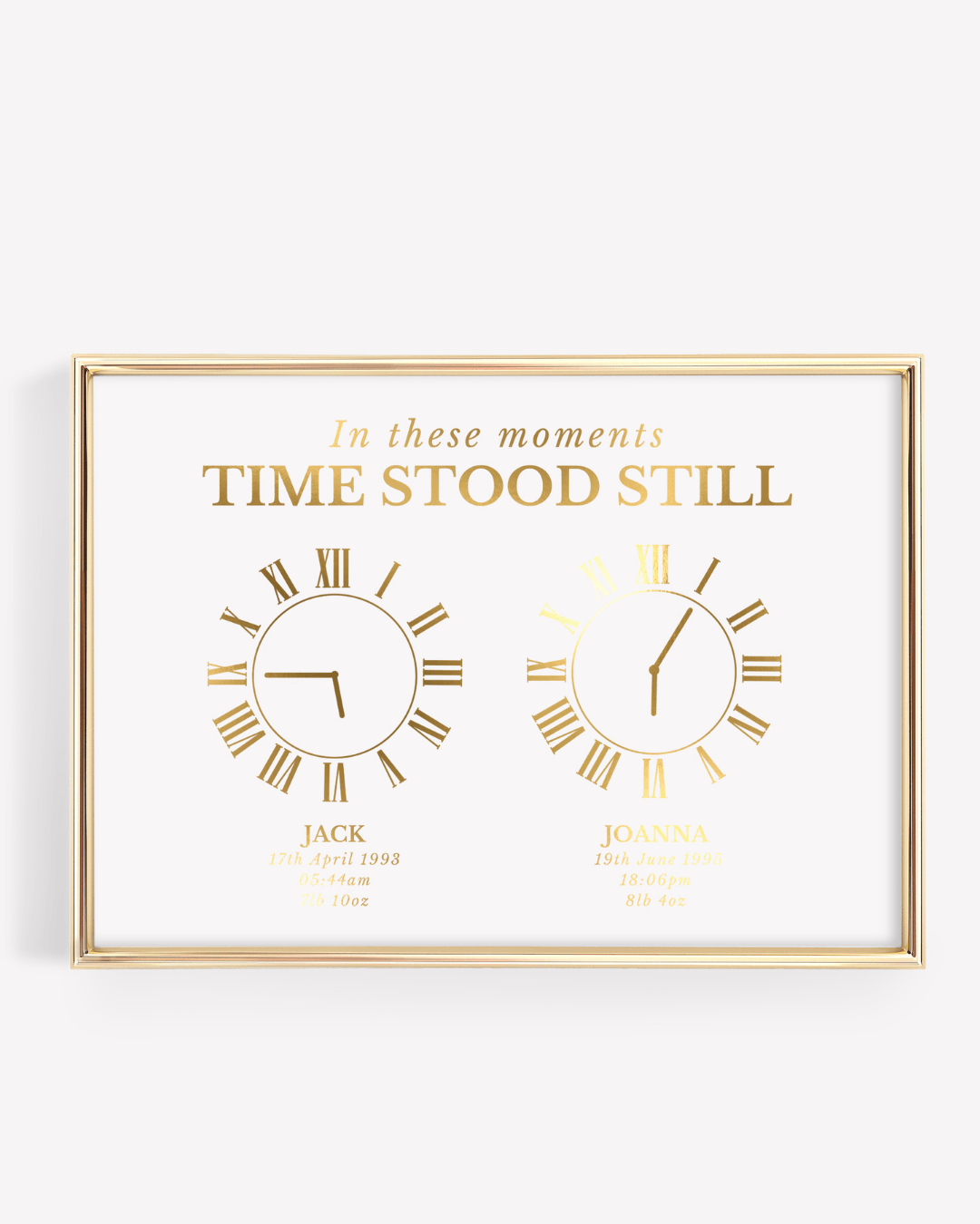 Birth Time Clock Print | Personalised Family Wall Art