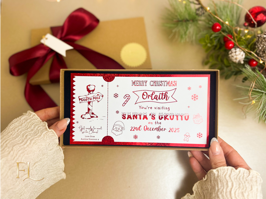 Santa’s Grotto or North Pole Foiled Christmas Gift Ticket