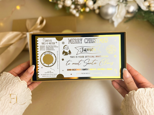 Meet Santa or Breakfast with Santa Foiled Christmas Gift Ticket