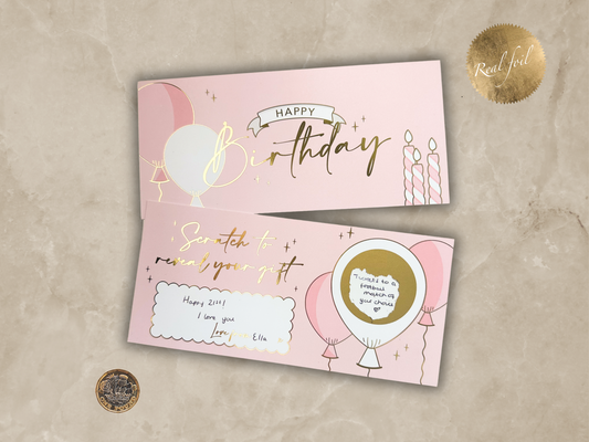 Birthday Surprise Gift Reveal | Personalise at Home Scratch card