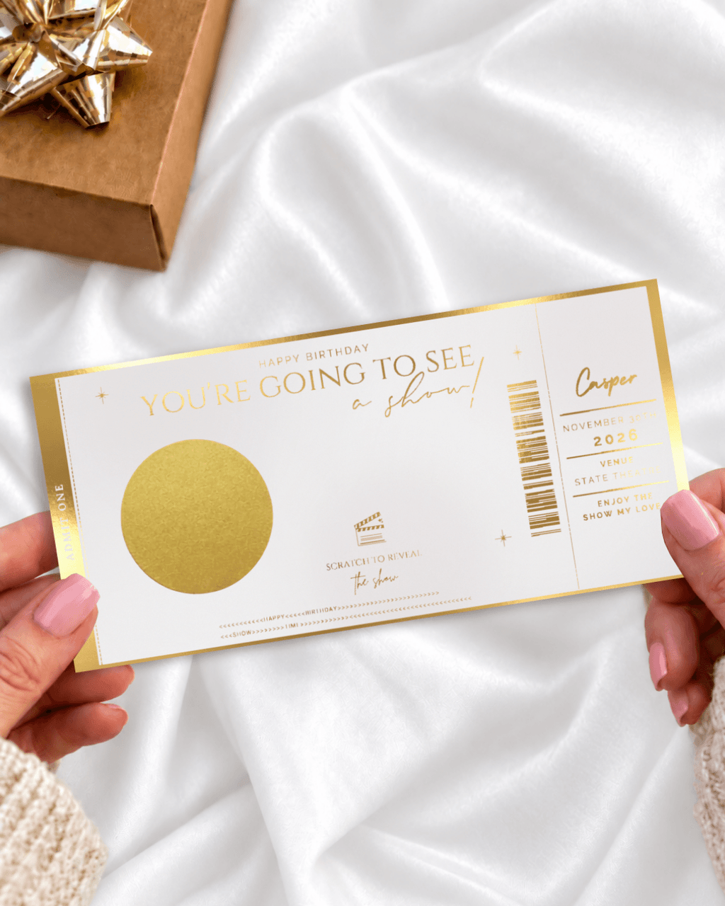 Theatre Show Ticket Scratch Card | Personalised Reveal