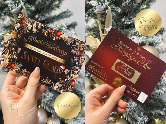 Nice List Scratch Card with personalised envelope - Straight from Santa's Desk!