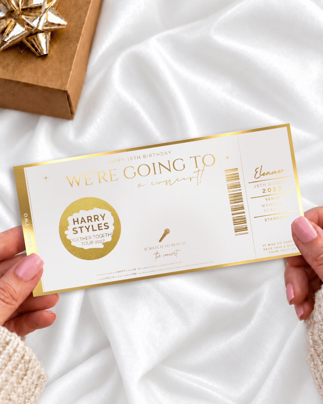 Concert Ticket Scratch Card | Personalised Gig Reveal