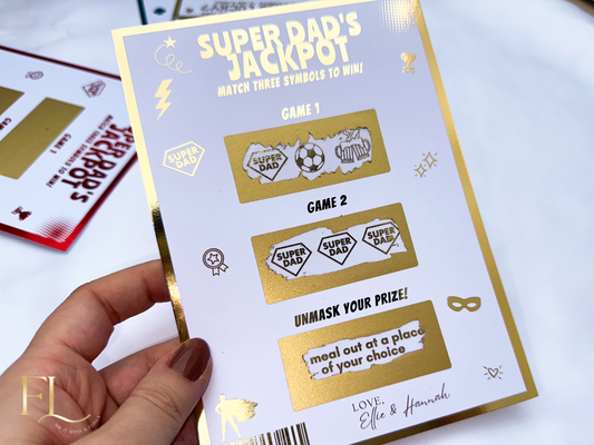 Super Dad's Jackpot Scratch Card | Reveal any gift
