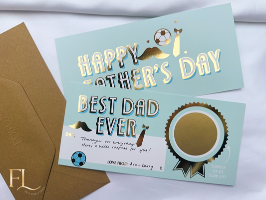 Personalise at Home Scratch card Gift Reveal | Father's Day 'Best Dad Ever'