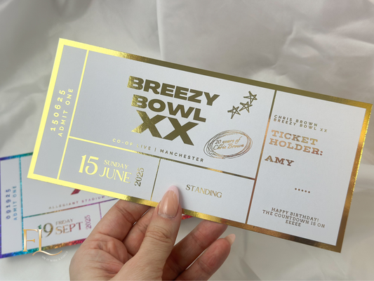 Chris Brown Souvenir Foil Ticket | Surprise Ticket Reveal