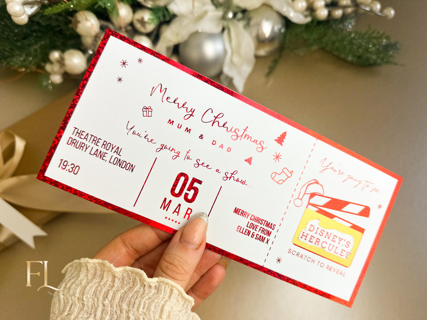 Christmas Theatre, Musical or Comedy Show Ticket Scratch Card