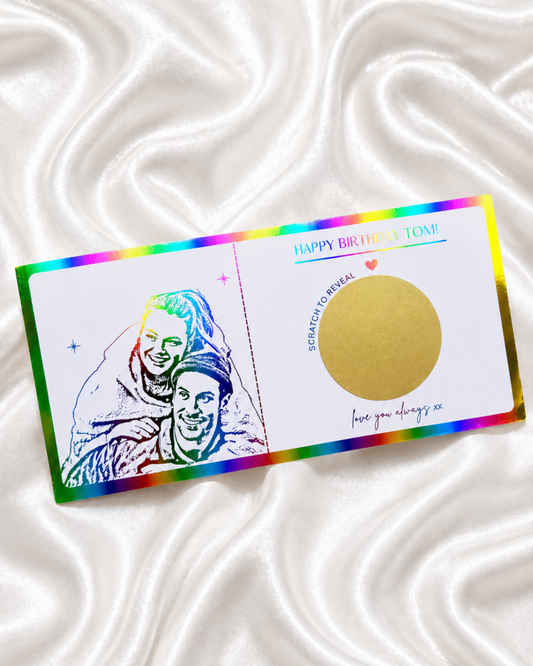 Any gift scratch card reveal with personal photo