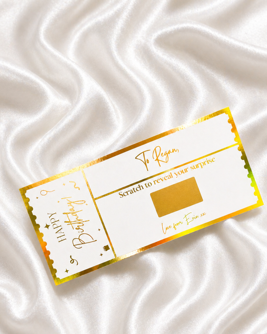 Personalised Surprise Scratch Card With Foil | Spa Day/Tickets/Day Out/Weekend Away