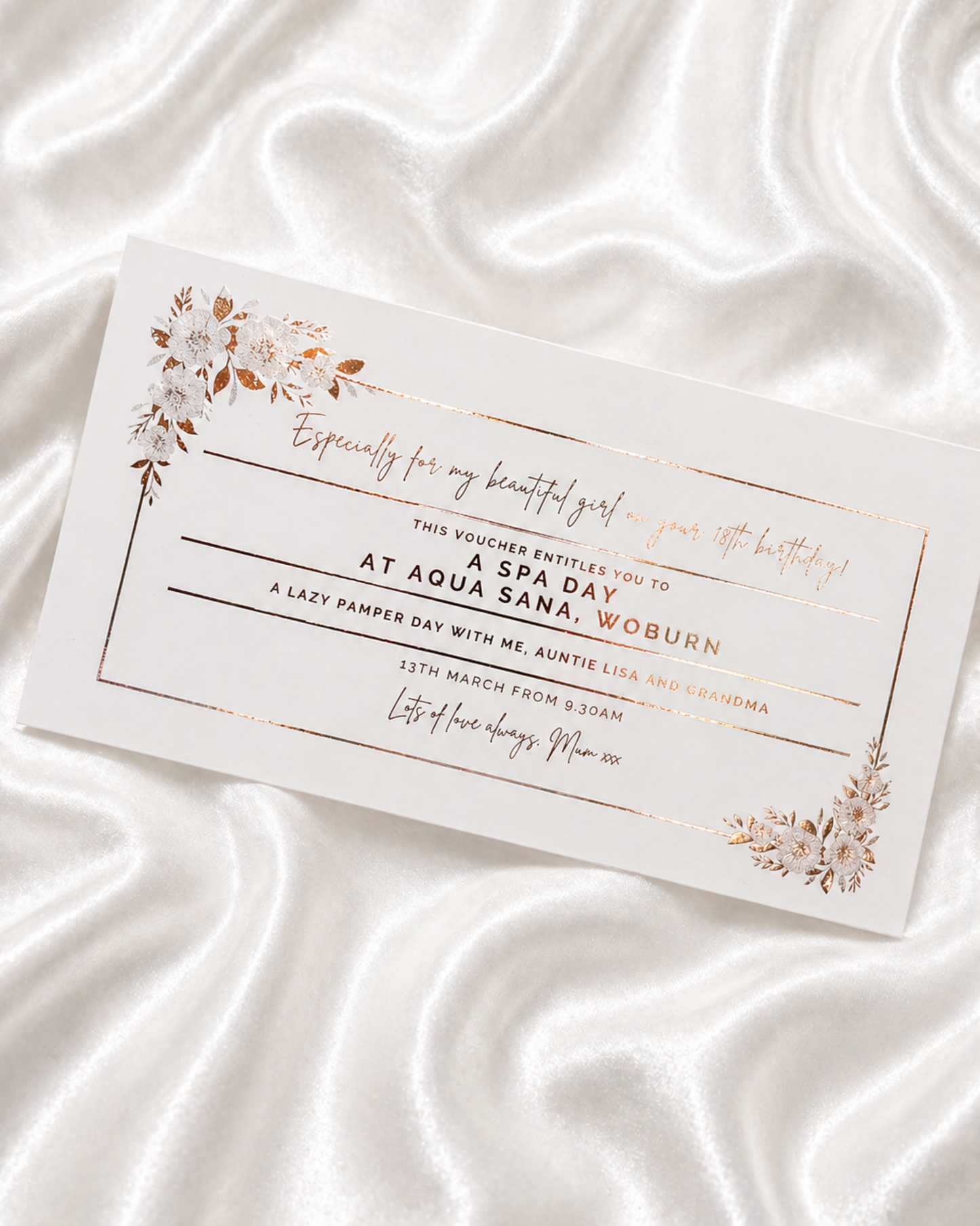 Flower Style Foil Ticket for any experience