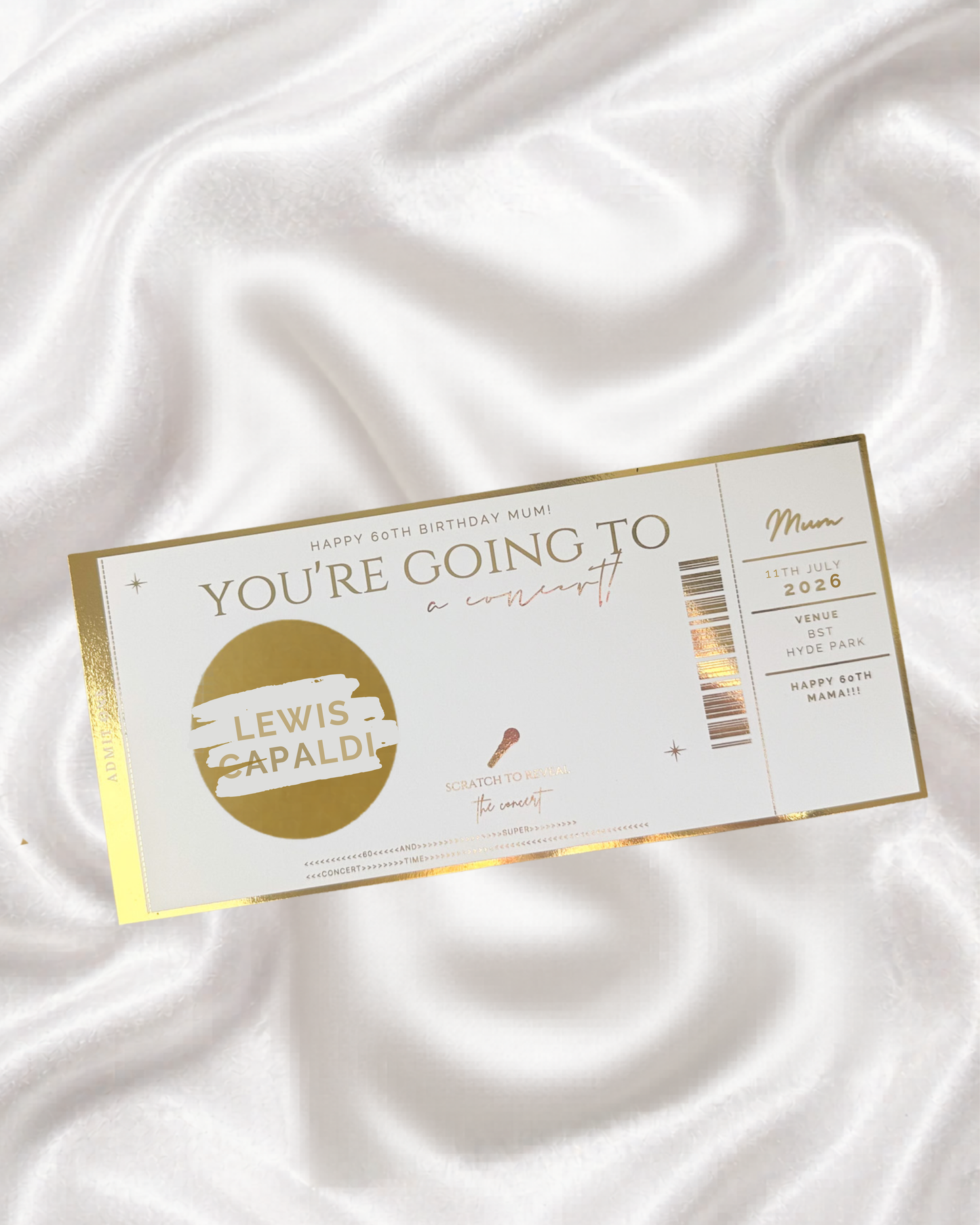 Concert Reveal Scratch Card Ticket
