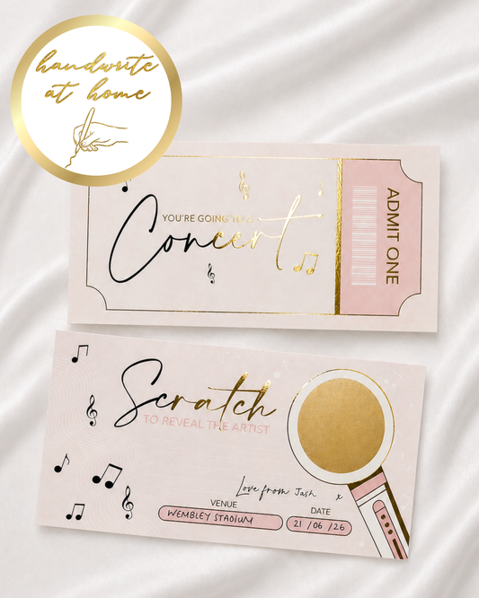 Concert Reveal | Personalise at Home Scratch card