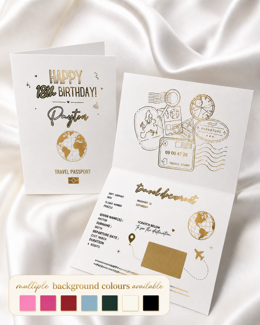 Gold Foil Birthday Holiday Reveal Passport