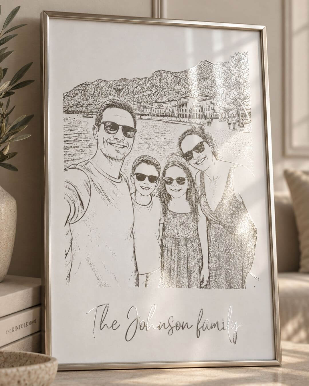 Personalised Family Print | Custom Portrait Foil Art