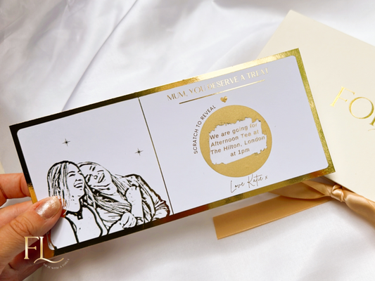Any gift scratch card reveal with personal photo