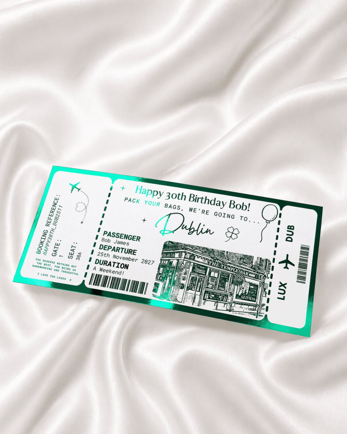 ANY DESTINATION Holiday surprise reveal foil boarding pass | Surprise Trip Gift - Foilux