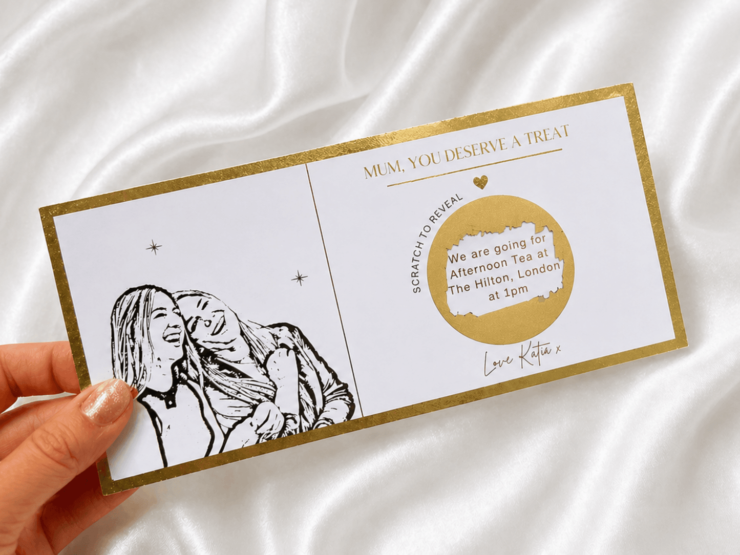 Any gift scratch card reveal with personal photo - Foilux