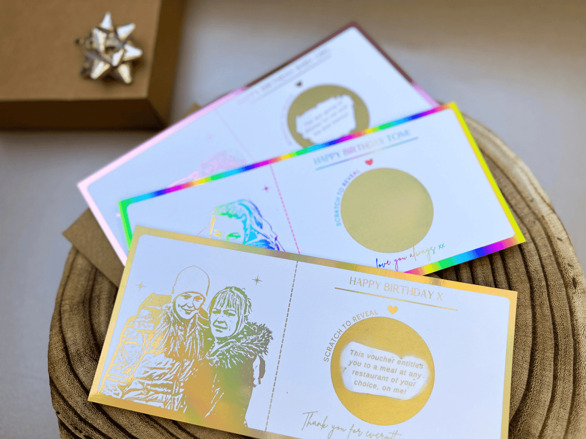 Any gift scratch card reveal with personal photo - Foilux