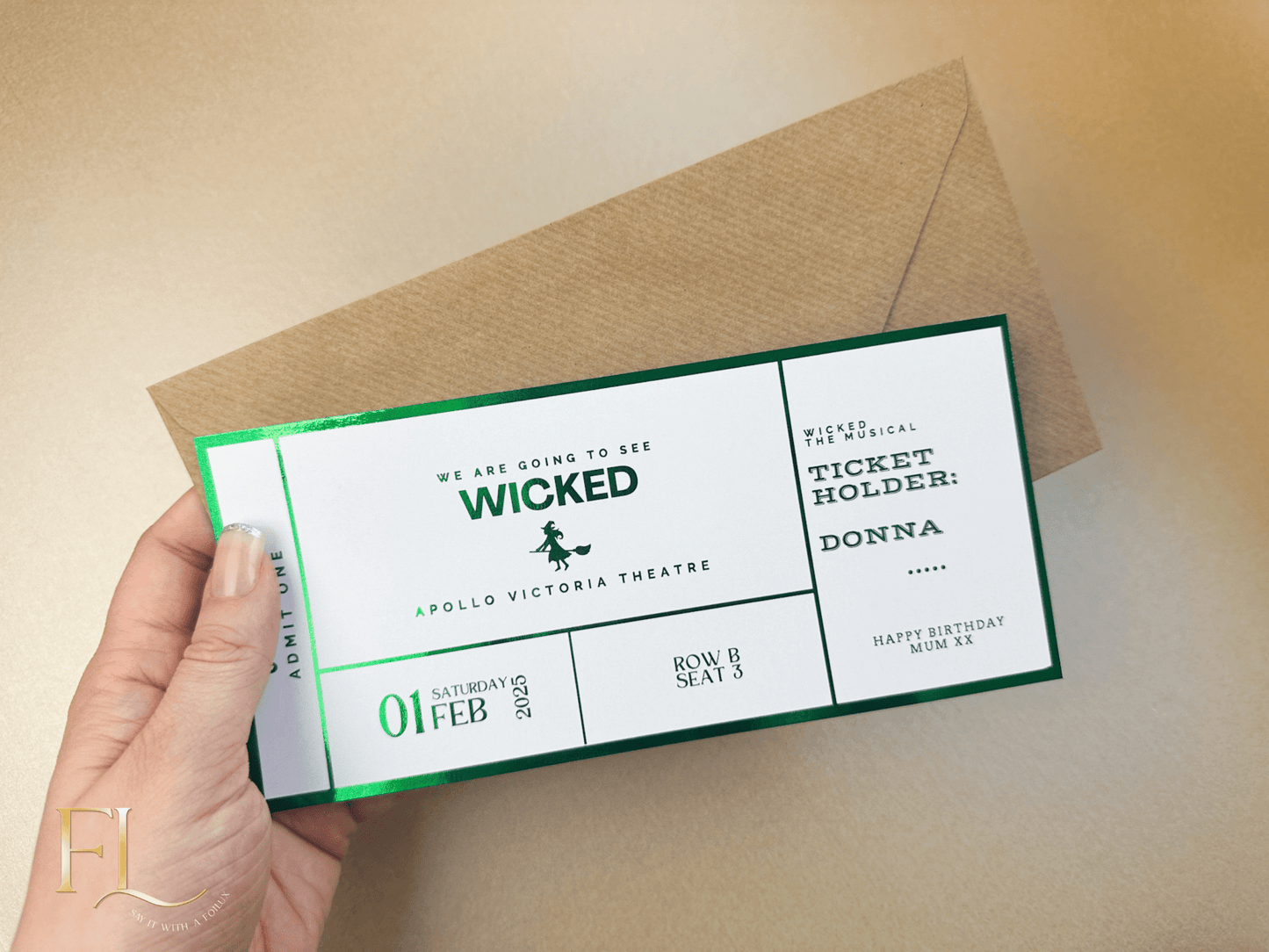 ANY Theatre/Musical/Show Fake Foil Ticket | Surprise Ticket Reveal - Foilux