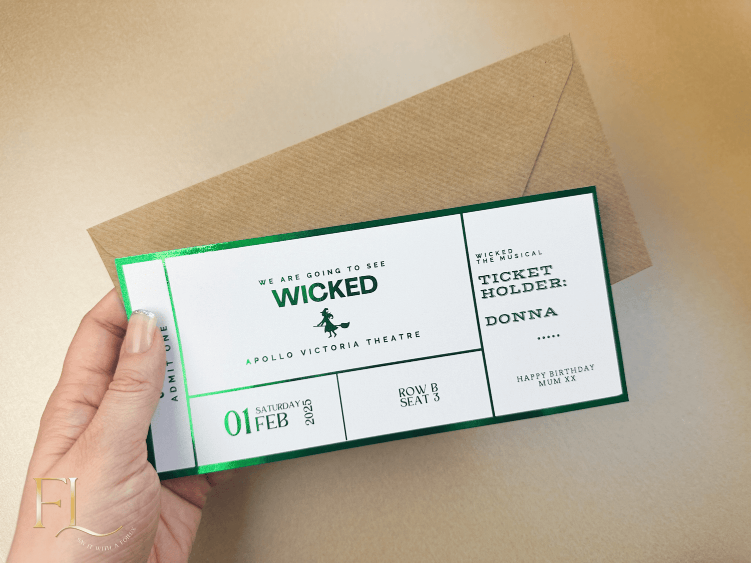 ANY Theatre/Musical/Show Fake Foil Ticket | Surprise Ticket Reveal - Foilux