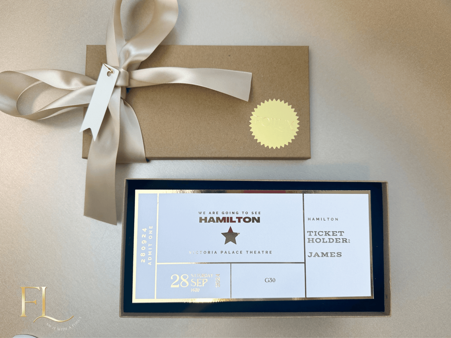 ANY Theatre/Musical/Show Fake Foil Ticket | Surprise Ticket Reveal - Foilux