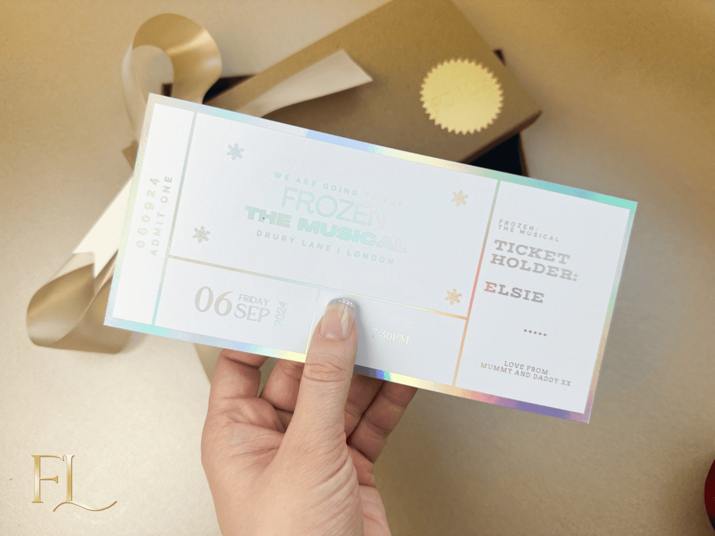 ANY Theatre/Musical/Show Fake Foil Ticket | Surprise Ticket Reveal - Foilux