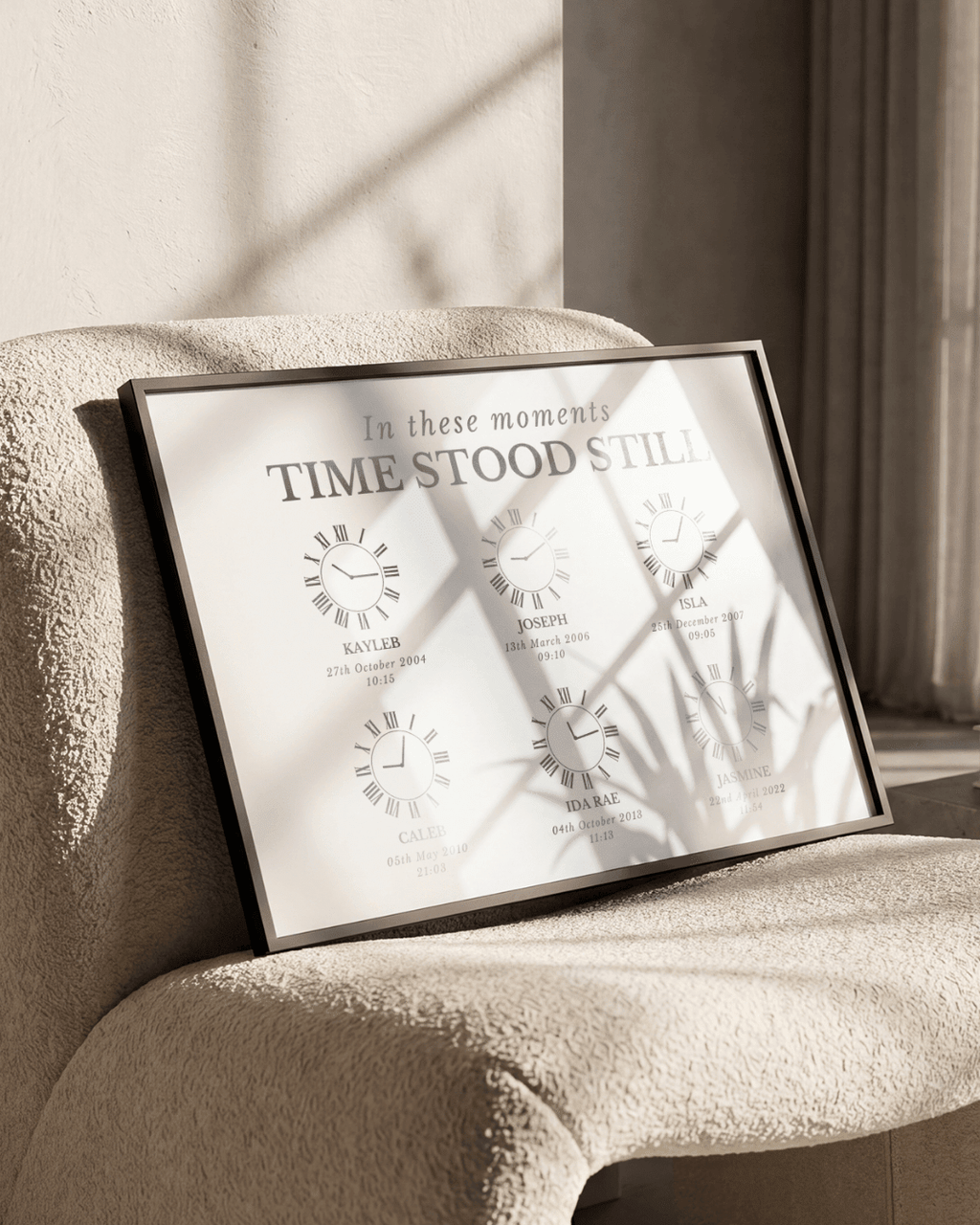 Birth Time Clock Print | Personalised Family Wall Art - Foilux