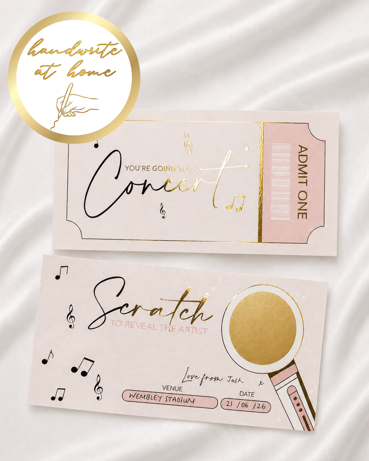 Concert Reveal | Personalise at Home Scratch card - Foilux