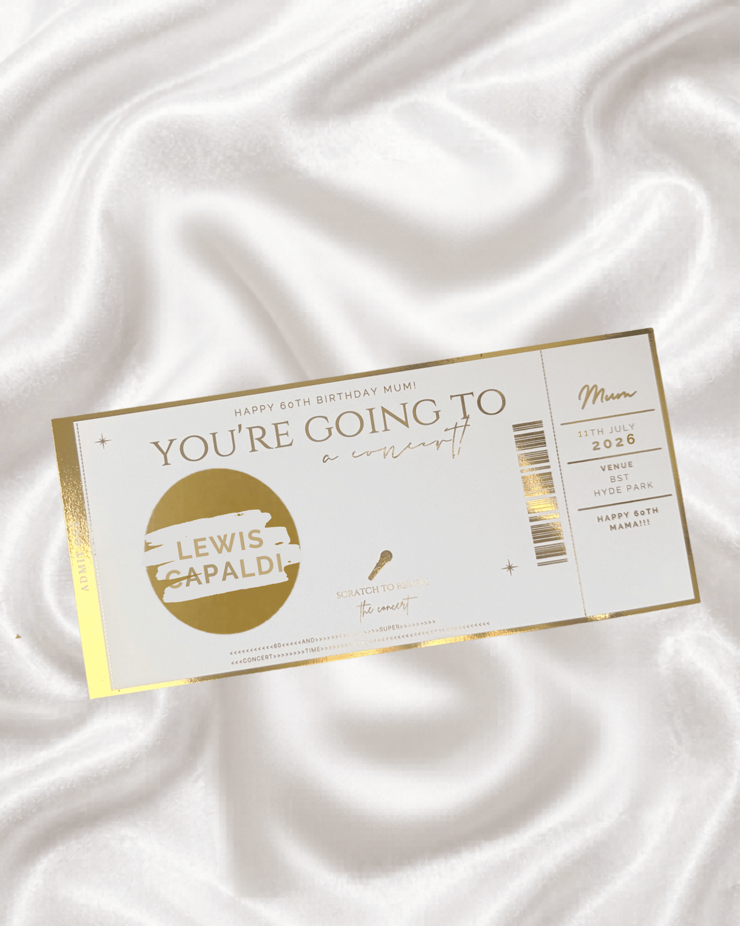 Concert Reveal Scratch Card Ticket - Foilux