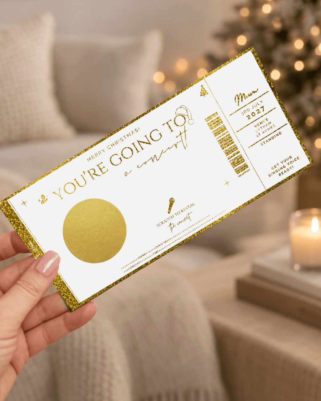 Concert Ticket Scratch Card | Personalised Gig Reveal - Foilux