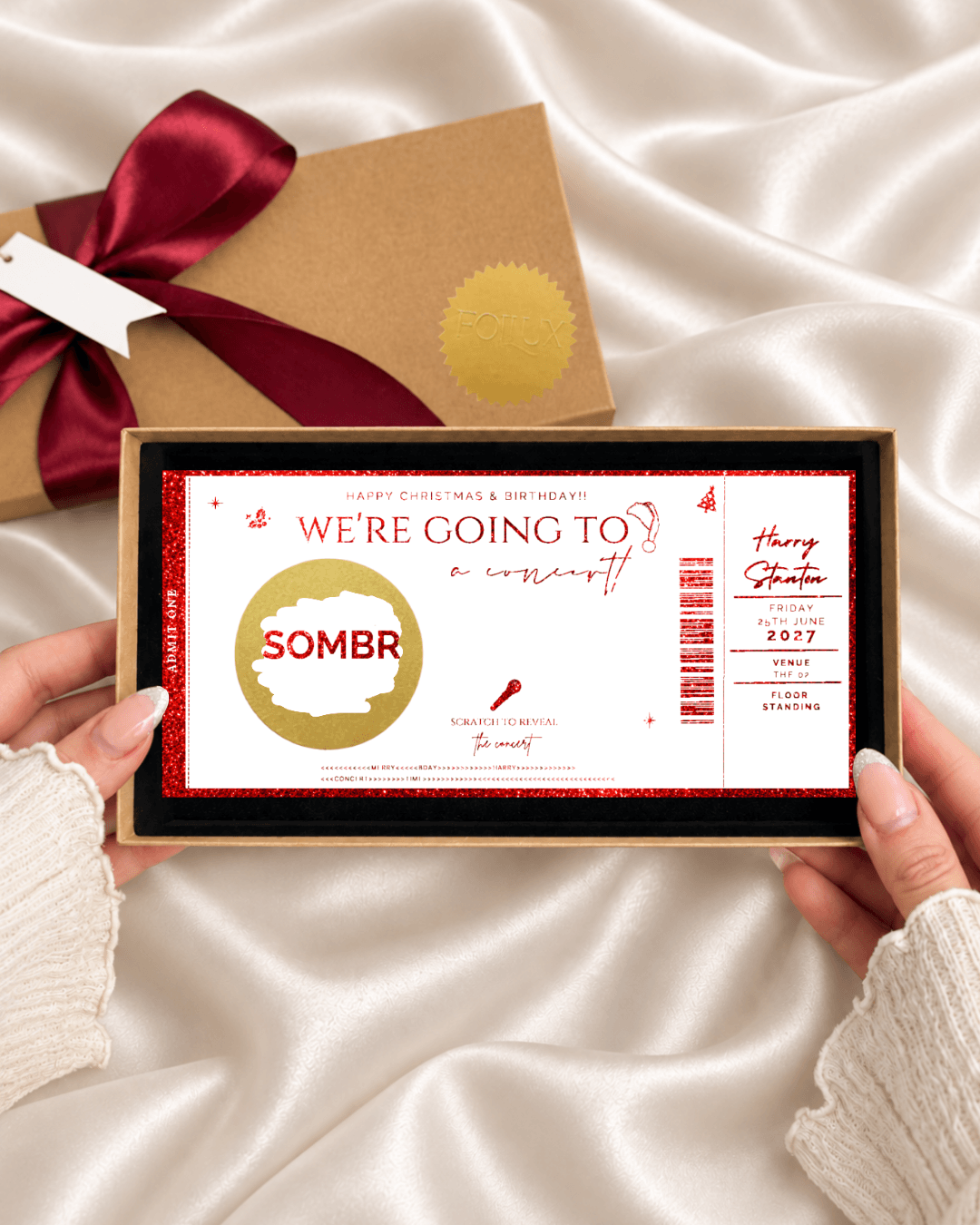 Concert Ticket Scratch Card | Personalised Gig Reveal - Foilux