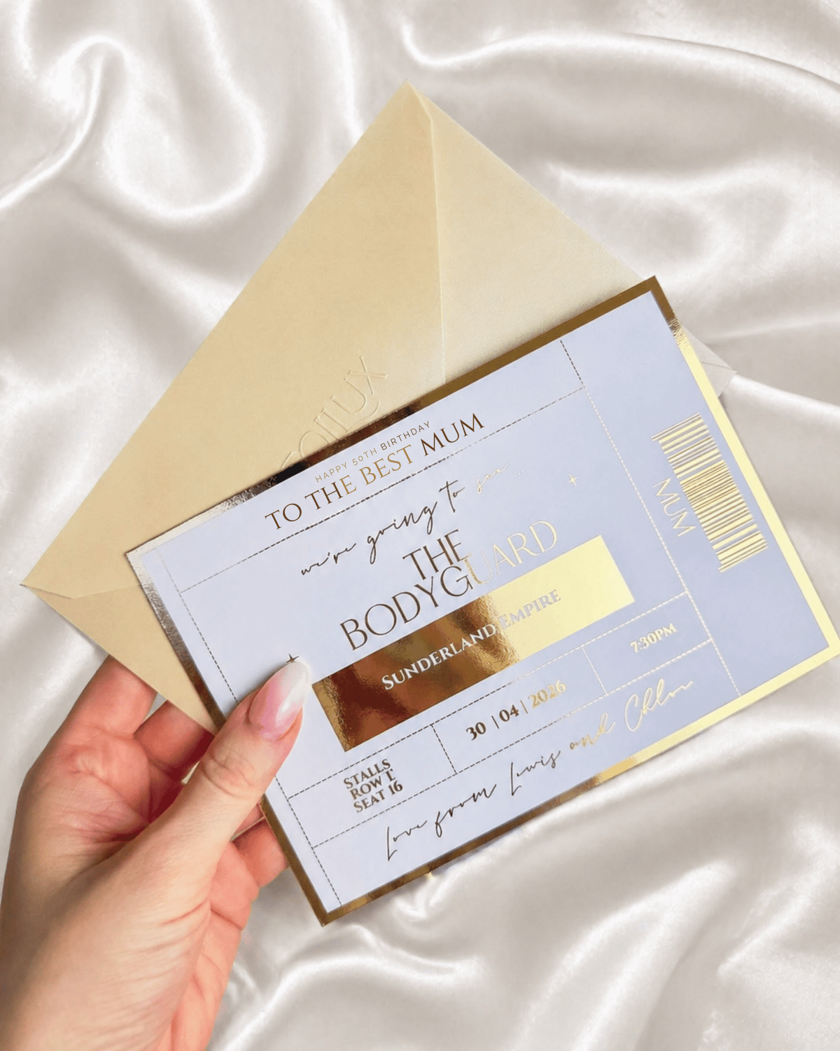 Concert/theatre/show reveal custom ticket - Foilux