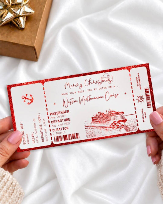 Cruise Ticket Gift | Personalised Foil Boarding Pass - Foilux