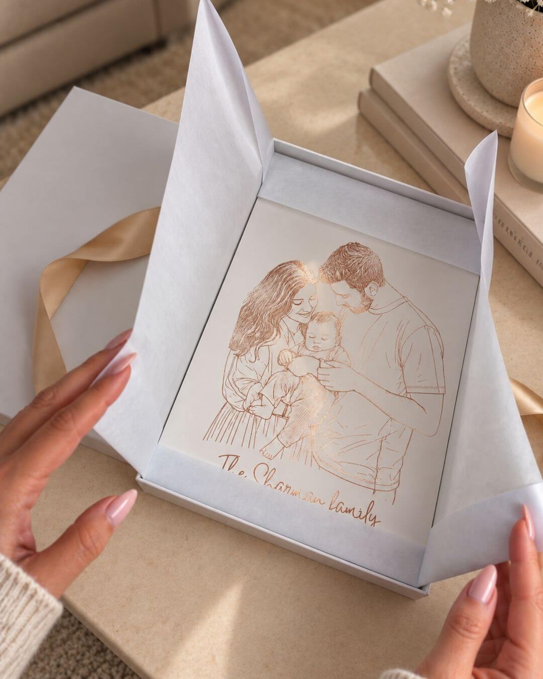 Personalised Family Print | Custom Portrait Foil Art