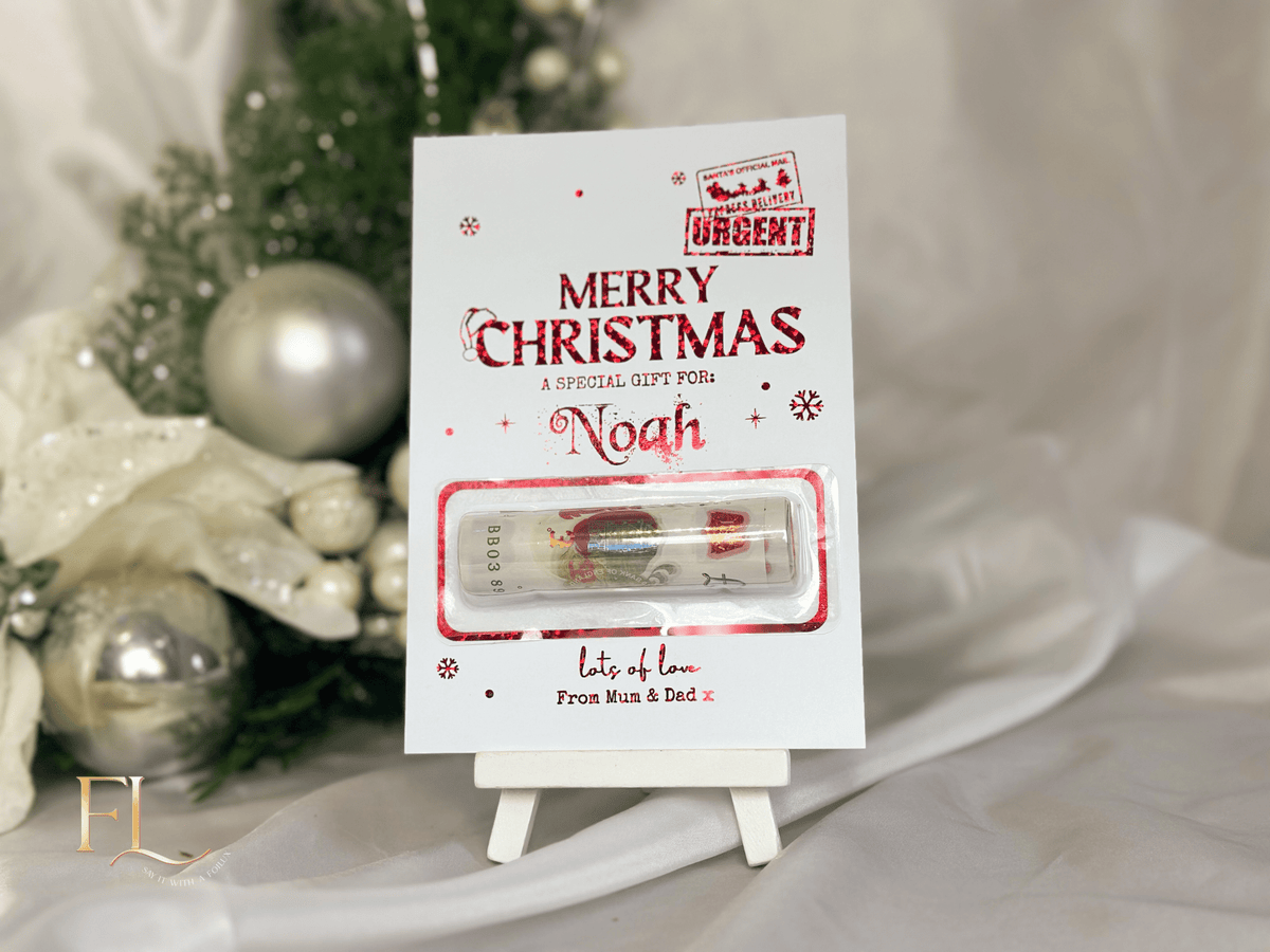 Design 1: Personalised Foil Money Reveal Pouch - Luxury Christmas Cash Gift Wallet - Foilux
