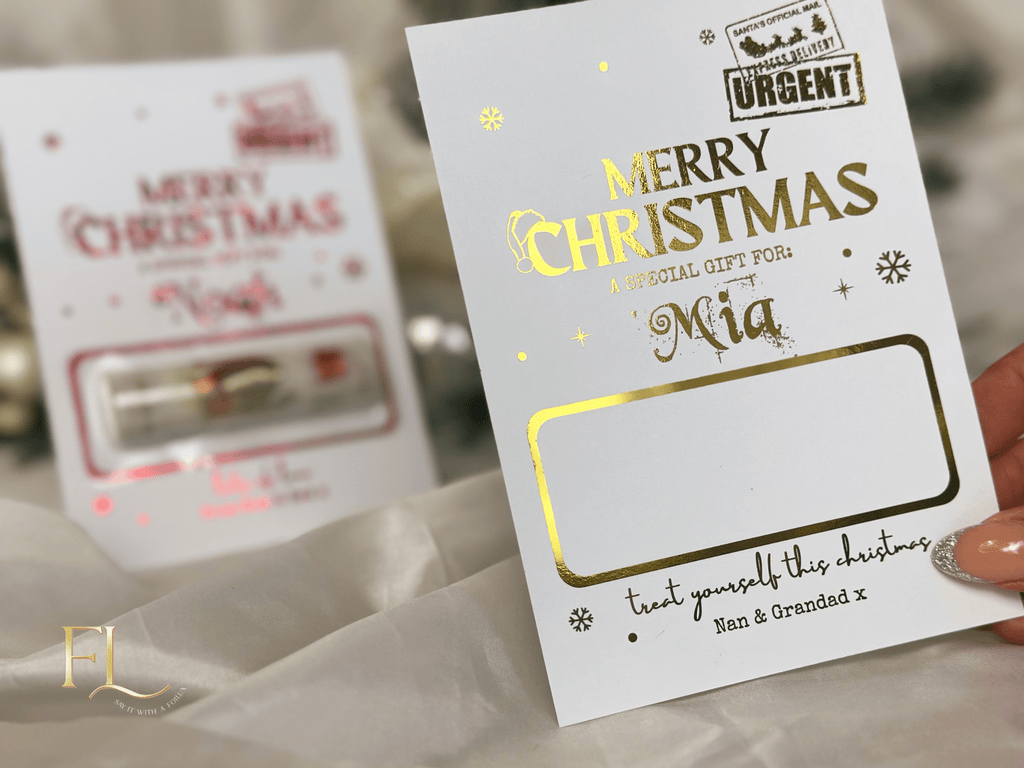 Design 1: Personalised Foil Money Reveal Pouch - Luxury Christmas Cash Gift Wallet - Foilux