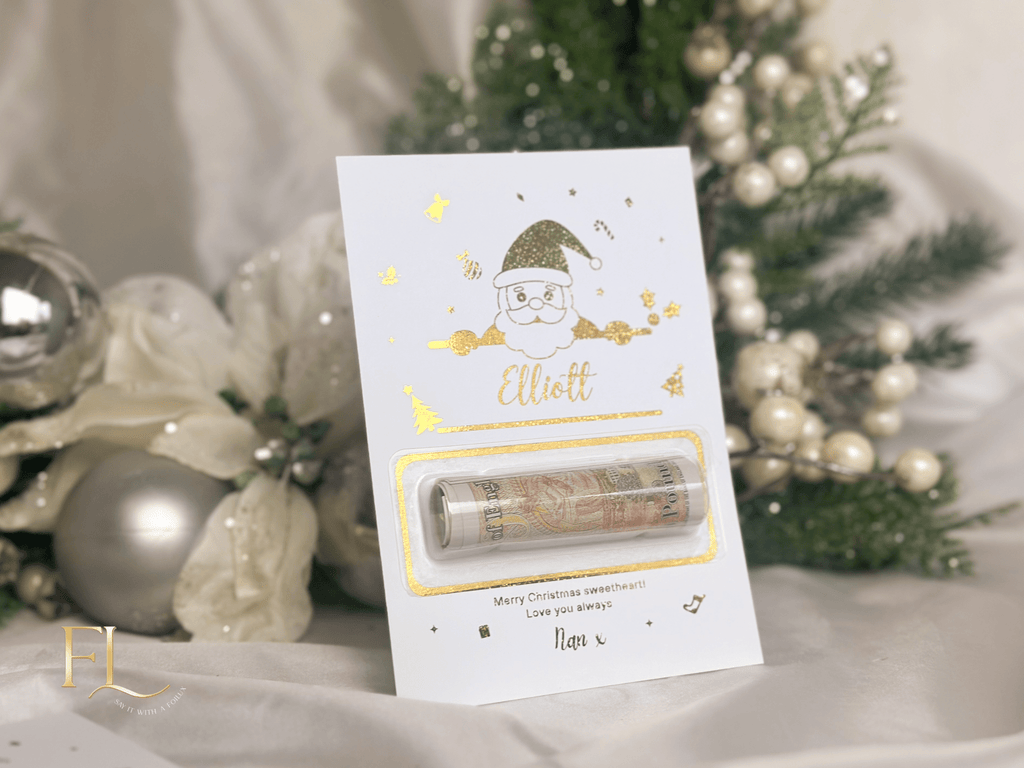 Design 2: Personalised Foil Money Reveal Pouch - Luxury Christmas Cash Gift Wallet - Foilux