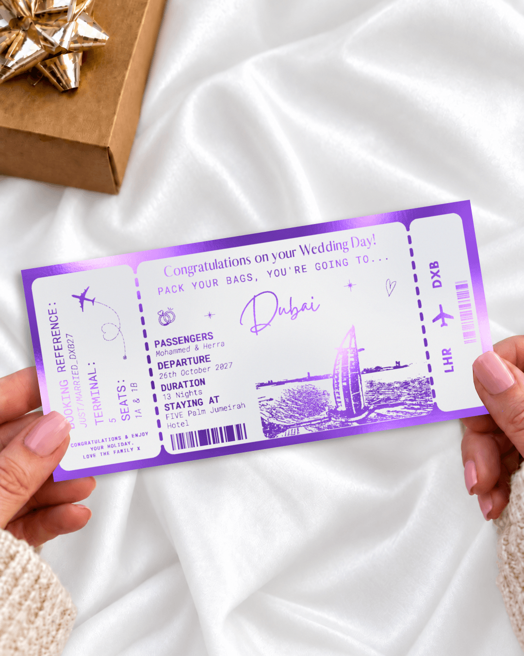 Dubai Surprise Trip Reveal | Personalised Boarding Pass - Foilux