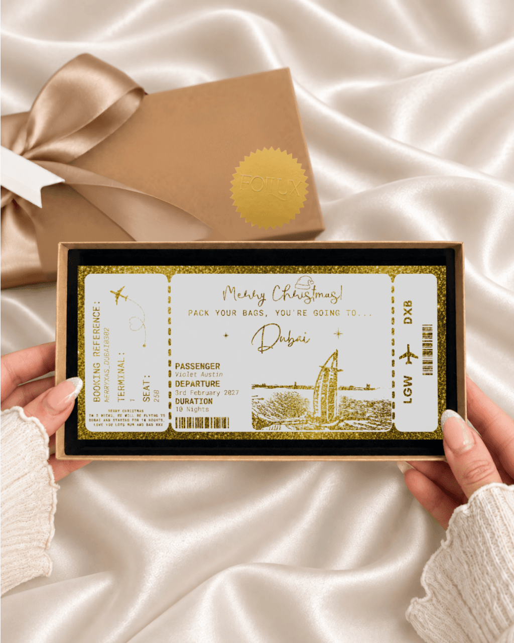 Dubai Surprise Trip Reveal | Personalised Boarding Pass - Foilux