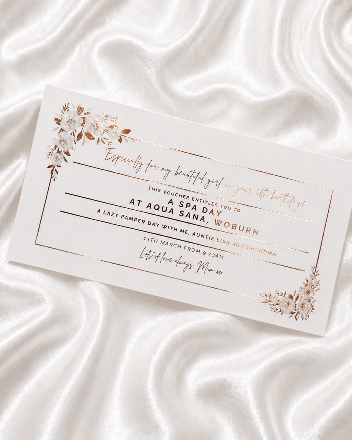 Flower Style Foil Ticket for any experience - Foilux