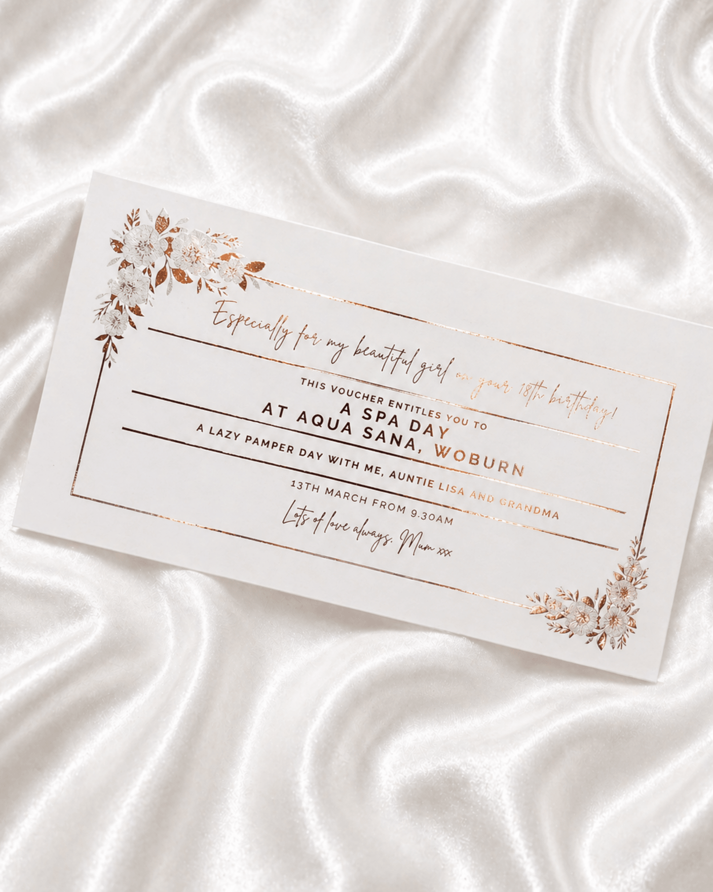 Flower Style Foil Ticket for any experience - Foilux