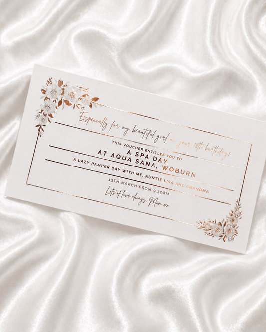Flower Style Foil Ticket for any experience - Foilux