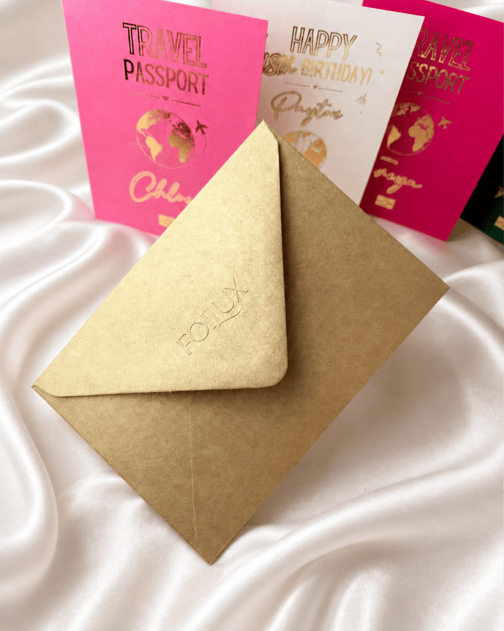 Gold Foil Birthday Holiday Reveal Passport - Foilux