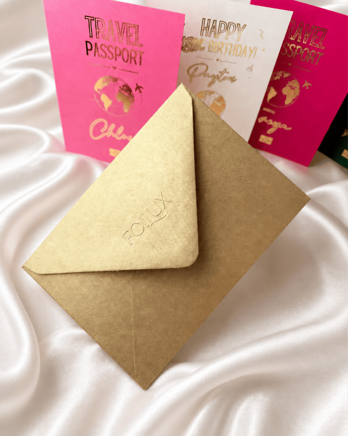 Gold Foil Birthday Holiday Reveal Passport - Foilux