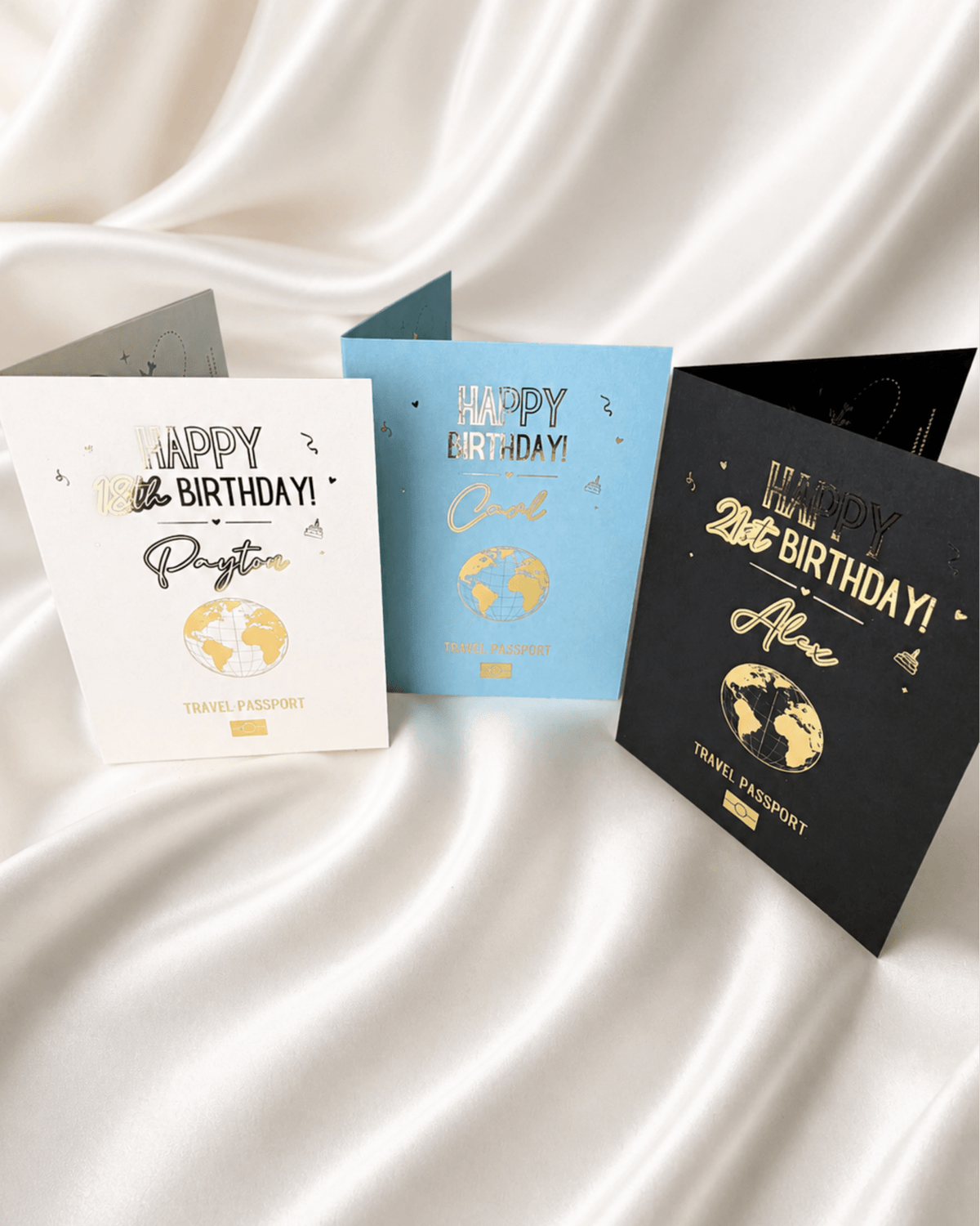 Gold Foil Birthday Holiday Reveal Passport - Foilux