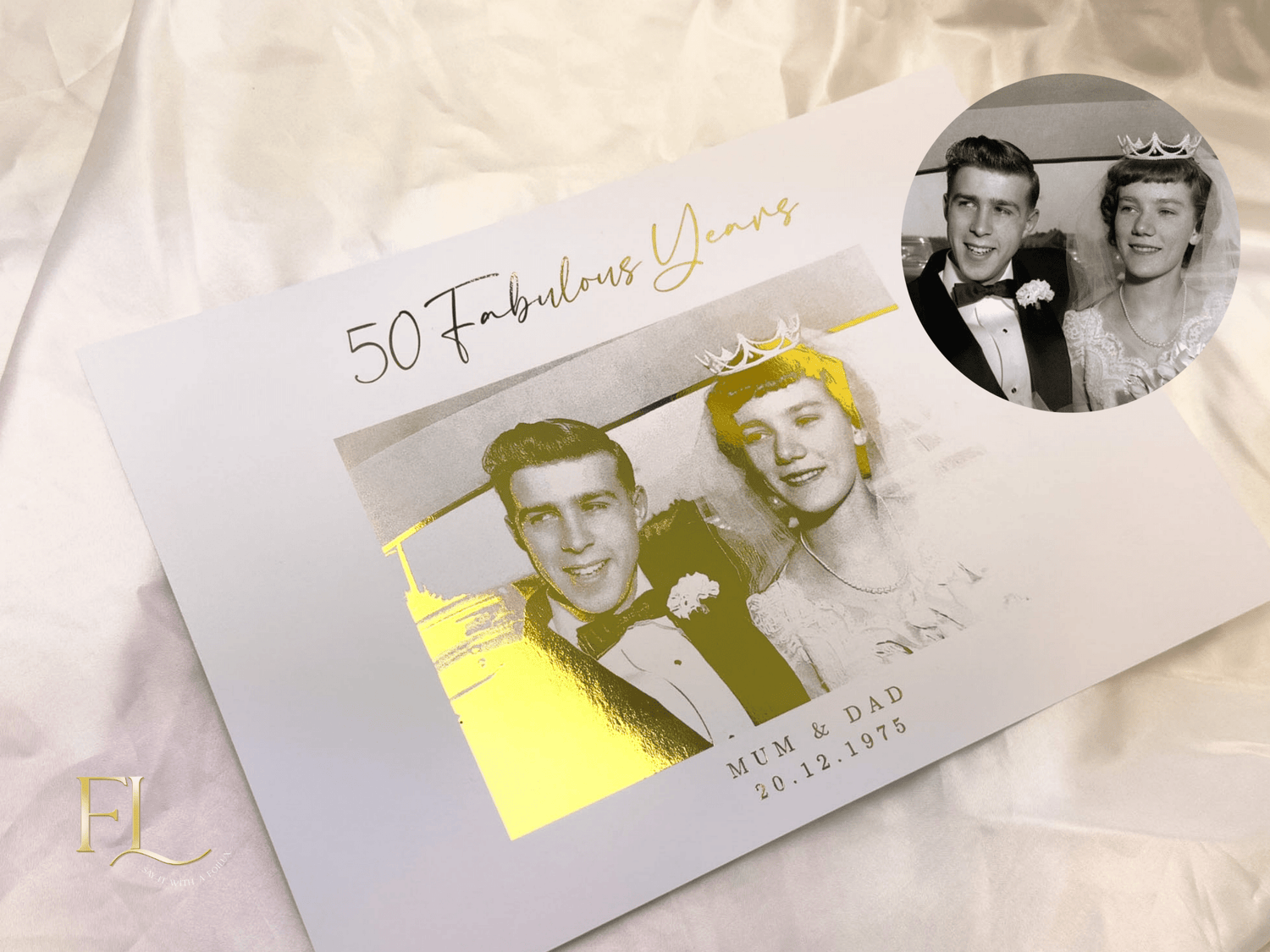 Golden Wedding Anniversary Foil Print | 50th Wedding Anniversary - Foilux