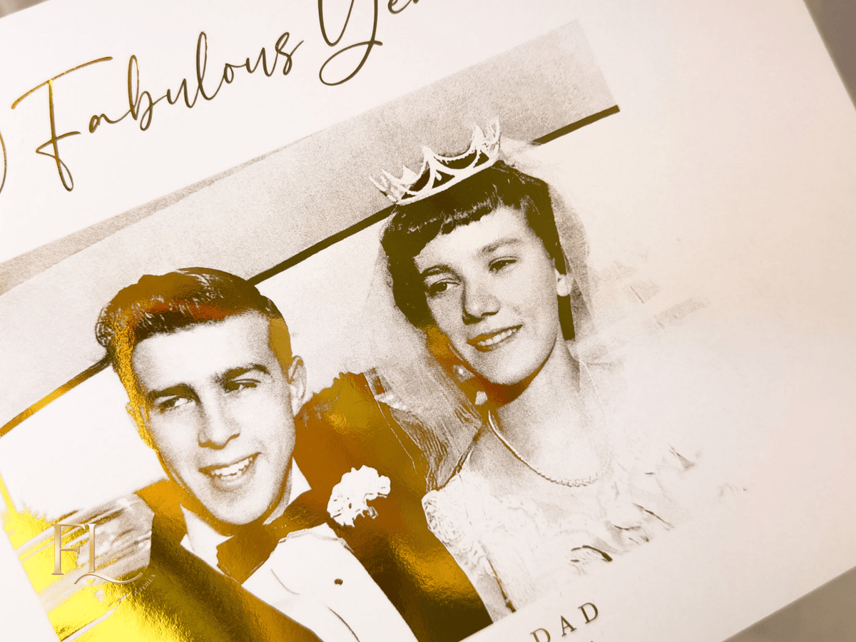 Golden Wedding Anniversary Foil Print | 50th Wedding Anniversary - Foilux